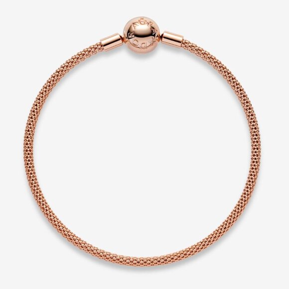 Pandora Moments Mesh Bracelet Rose Gold #586543-21 size 8.3 NEW - Picture 1 of 4